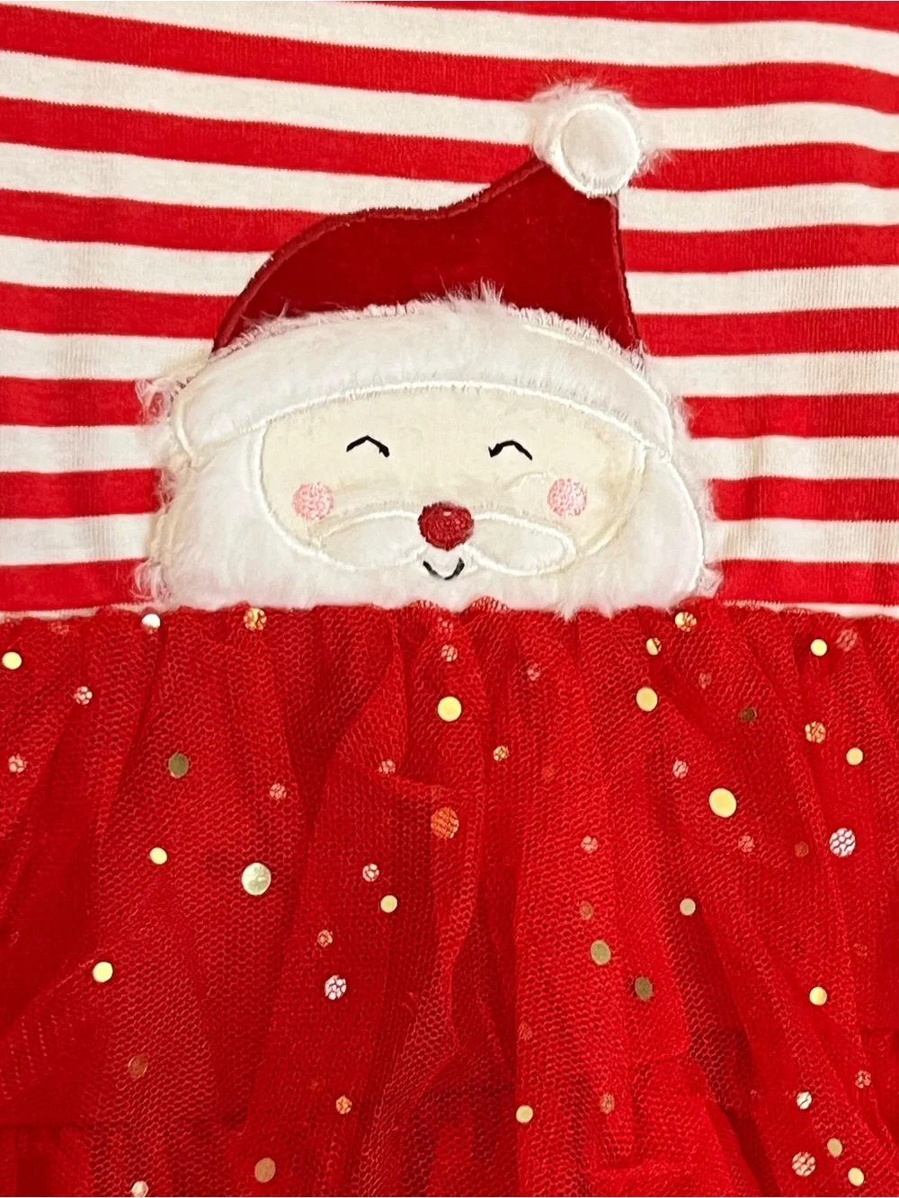 Bonnie Baby Red White Santa Tulle Tutu with leggings size 3-6 month